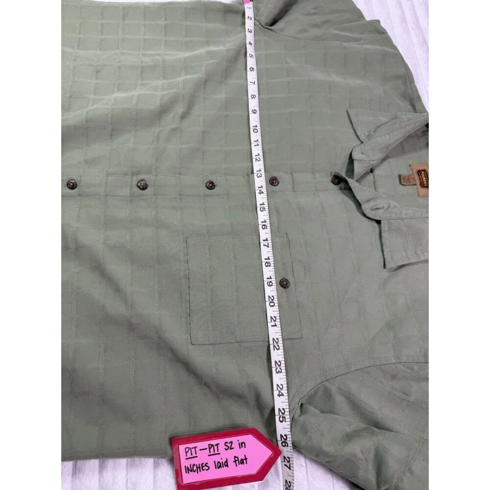The Foundry Supply Short Sleeve Button Up Green Men's XLT - Picture 8 of 13
